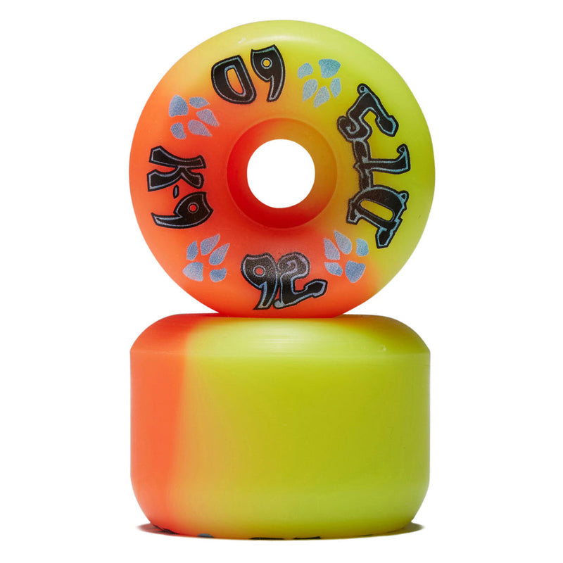 Dogtown K-9 80s 92a Skateboard Wheels - Neon Yellow/Neon Orange - 60mm