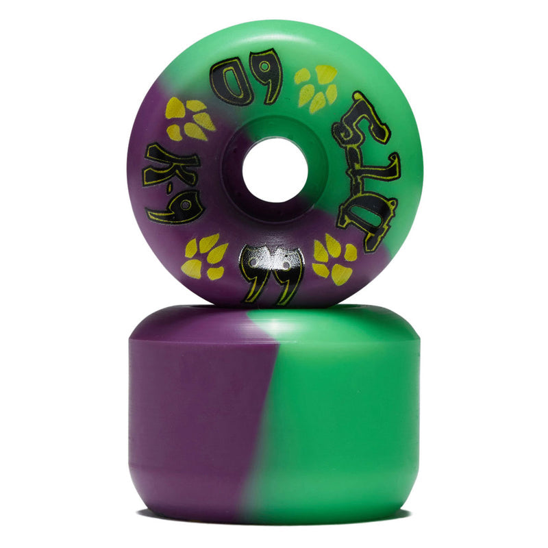 Dogtown K-9 80s 99a Skateboard Wheels - Neon Green/Neon Purple - 60mm