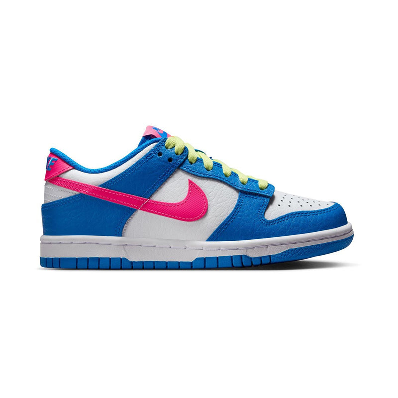 Dunk Low 'Blue White Light Lemon Twist Hyper Pink' Big Kids' Shoes