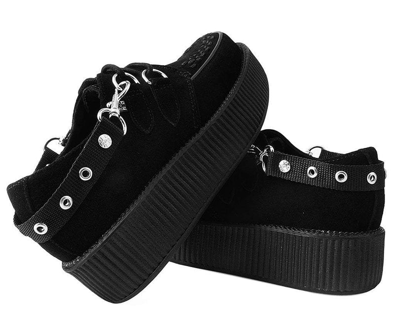 SA02 Eyelet Black Bondage Shoe Straps