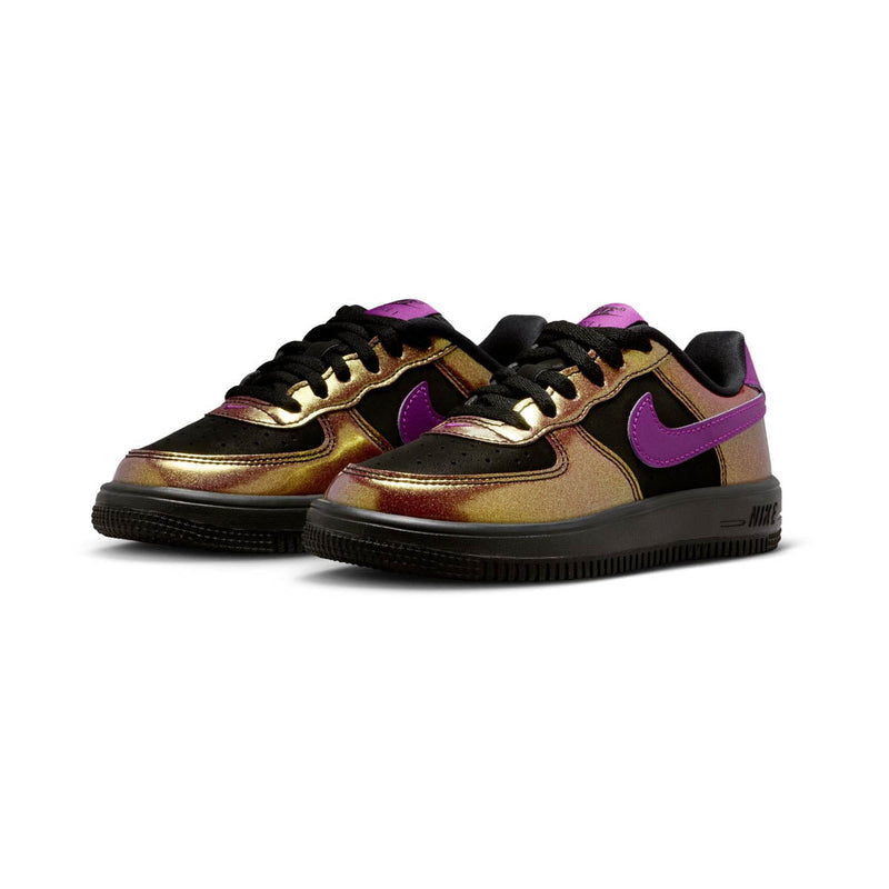Force 1 Low LV8 4 'Black Bold Berry' Little Kids' Shoes