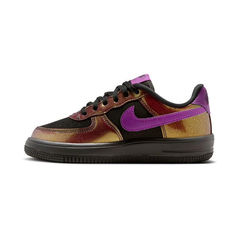 Force 1 Low LV8 4 'Black Bold Berry' Little Kids' Shoes