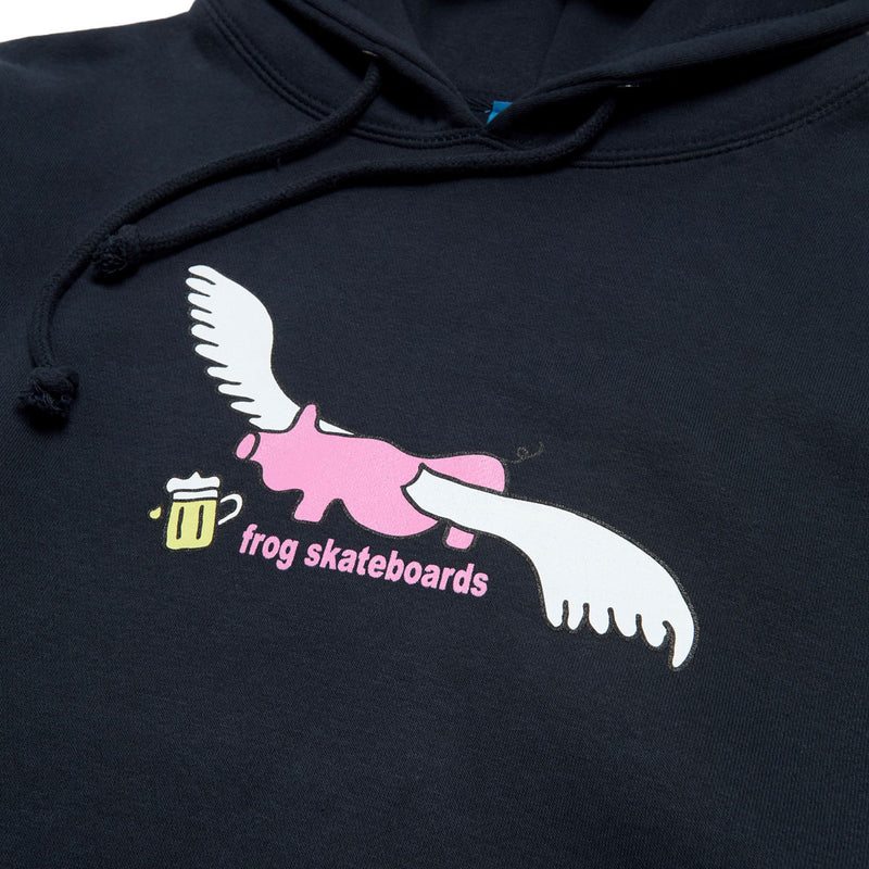 Frog Flying Pig Hoodie - Navy