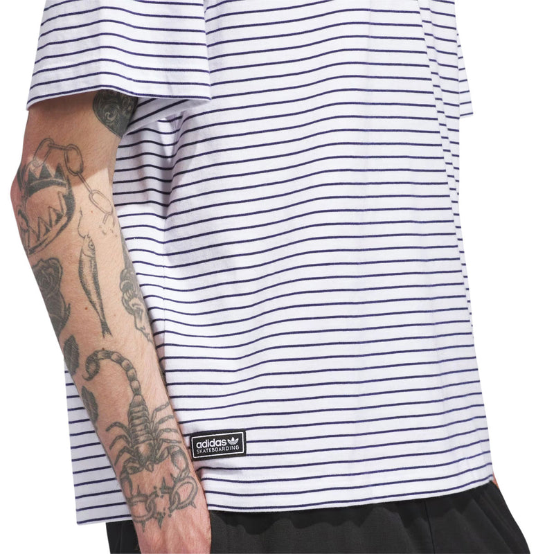 FS Stripe T-Shirt - White/Dark Blue