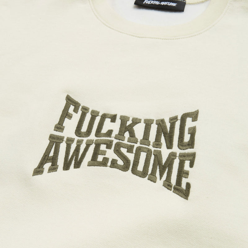 Fucking Awesome Knockout Tonal Embroidered Sweatshirt - Natural