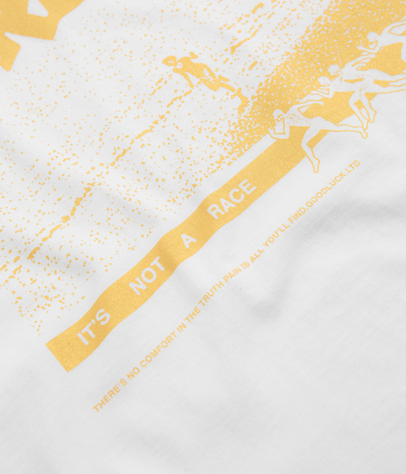 Garden Not A Race T-Shirt in White and Gold