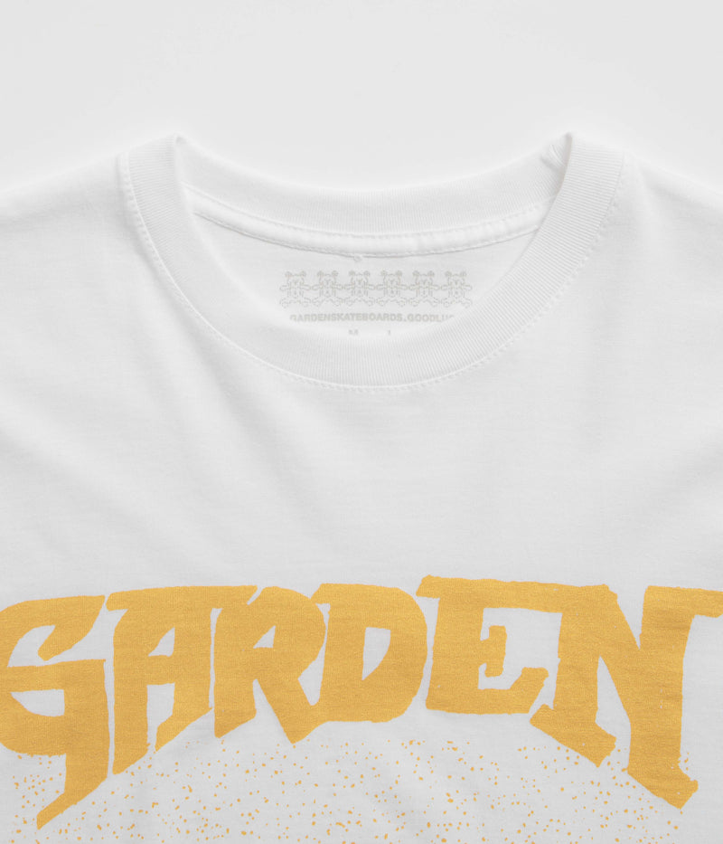 Garden Not A Race T-Shirt in White and Gold