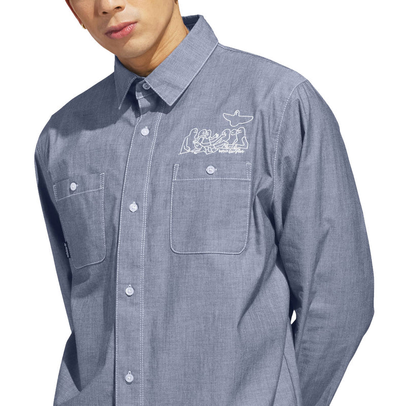 Gonz Long Sleeve Shirt - Aurora Ivy/White