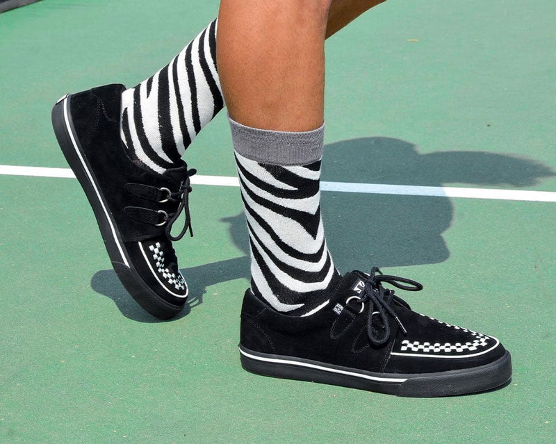 TSK1091 Grey Stripe Zebra Crew Sock TSK1091-OS