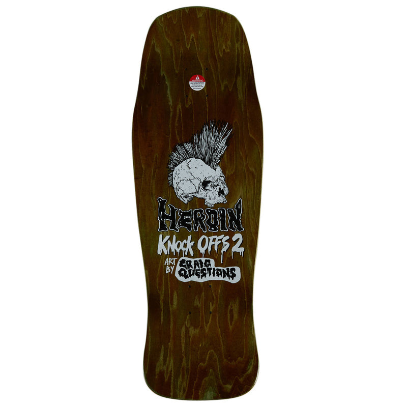 Heroin Nolan Houghton KO2 Skull Skateboard Deck - 10.25"
