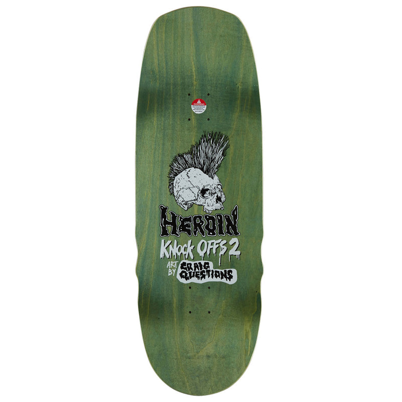 Heroin Swampy KO2 Slime Face Skateboard Deck - 10.60"