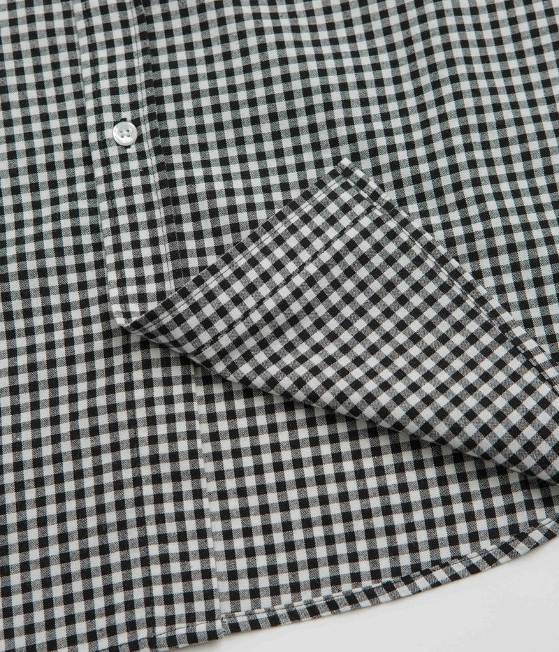 HUF 89 Micro Gingham Short Sleeve Oxford Shirt in Black and White