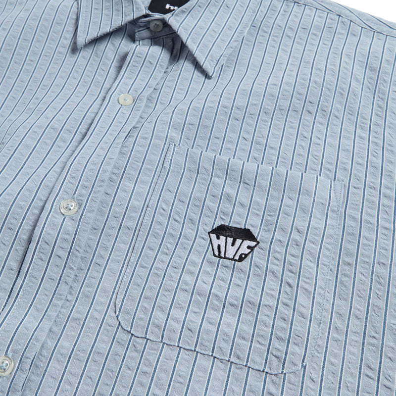 HUF Big Block Striped Shirt - Light Blue