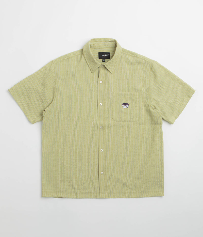 HUF Big Block Striped Short Sleeve Shirt in Dried Herb