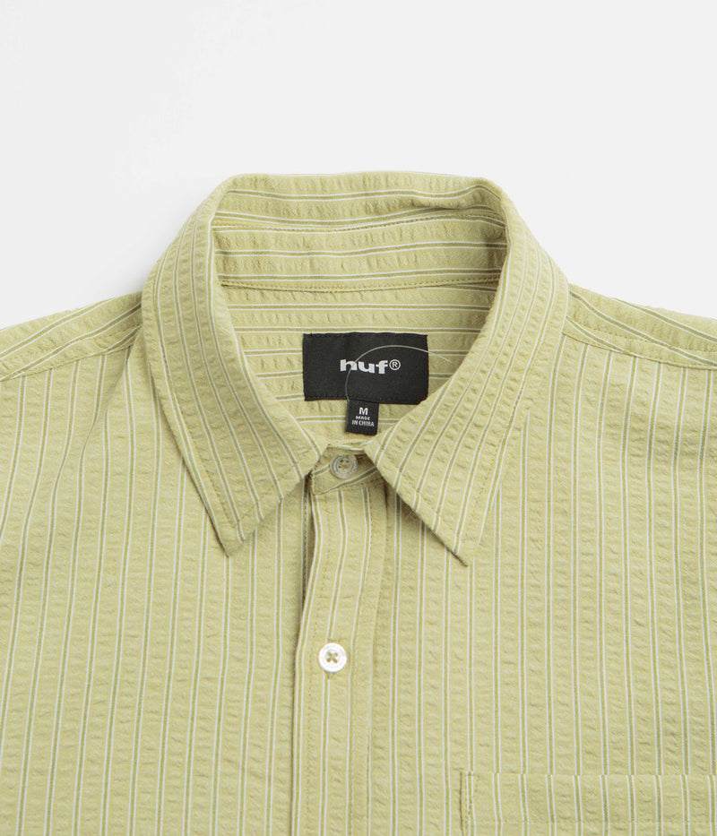 HUF Big Block Striped Short Sleeve Shirt in Dried Herb