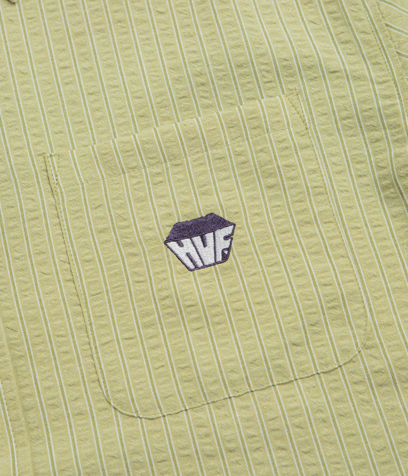 HUF Big Block Striped Short Sleeve Shirt in Dried Herb