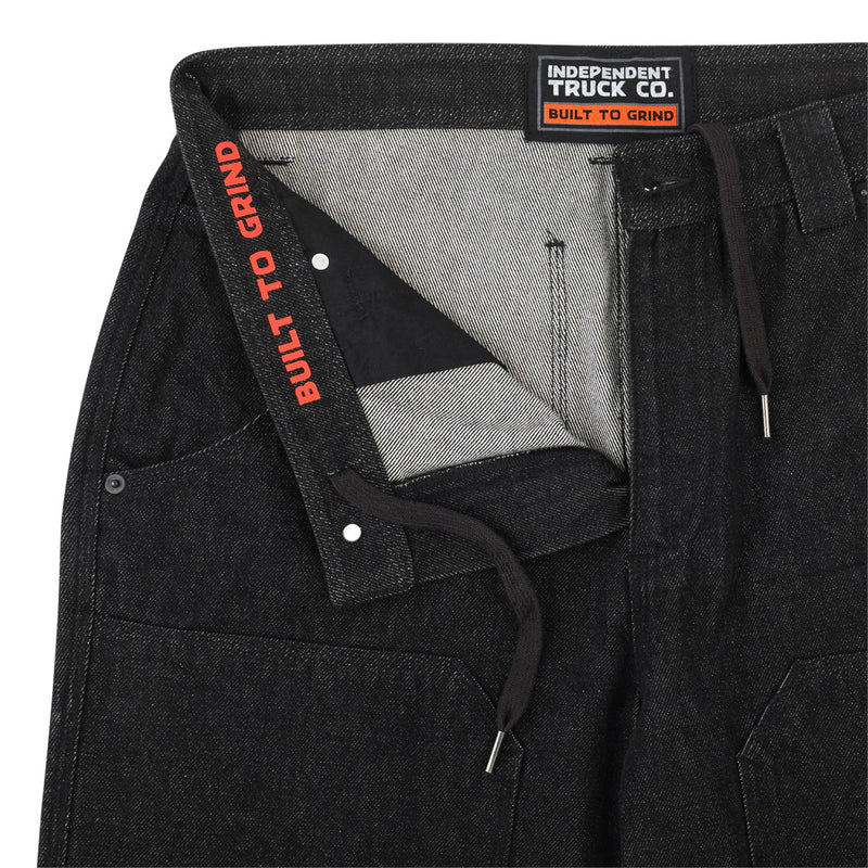 Independent Built To Grind Double Knee Jeans - Black Denim