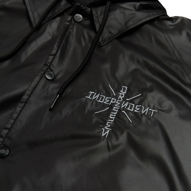 Independent Dressen Skull Rose Hooded Windbreaker Jacket - Black
