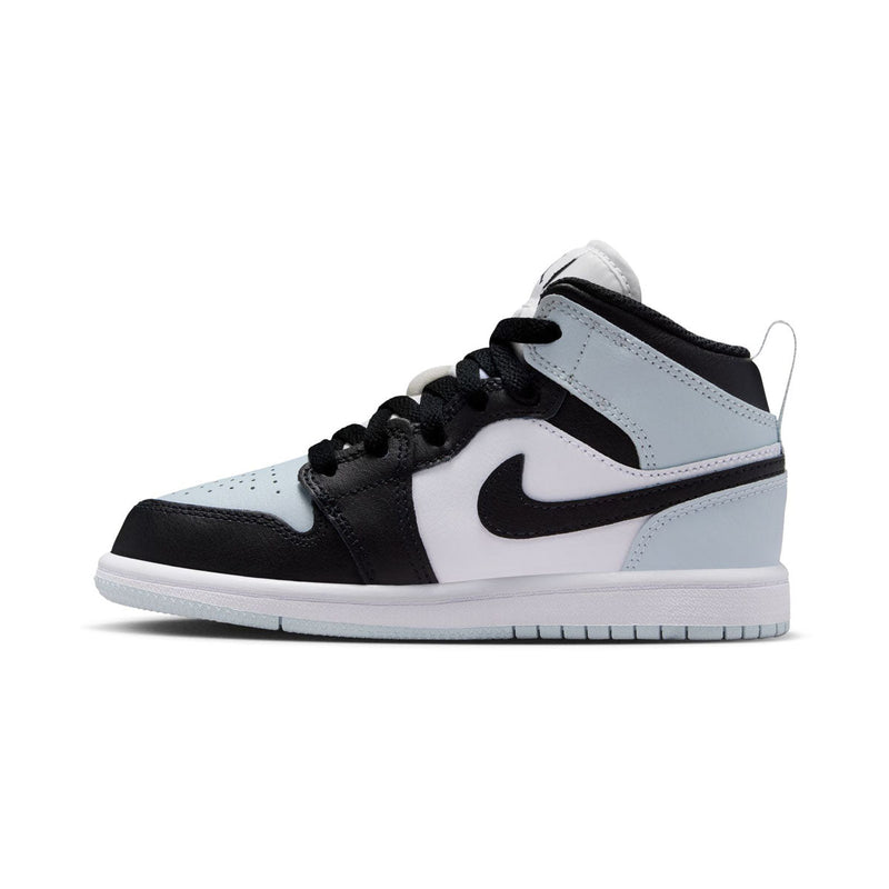 Jordan 1 Mid 'Black Aura Squadron Blue' Little Kids' Shoes