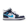 Jordan 1 Mid 'Obsidian Dark Powder Blue' Little Kids' Shoes