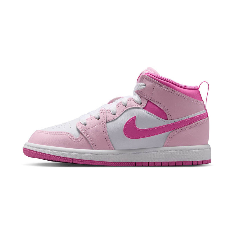 Jordan 1 Mid 'Pearl Pink White' Little Kids' Shoes