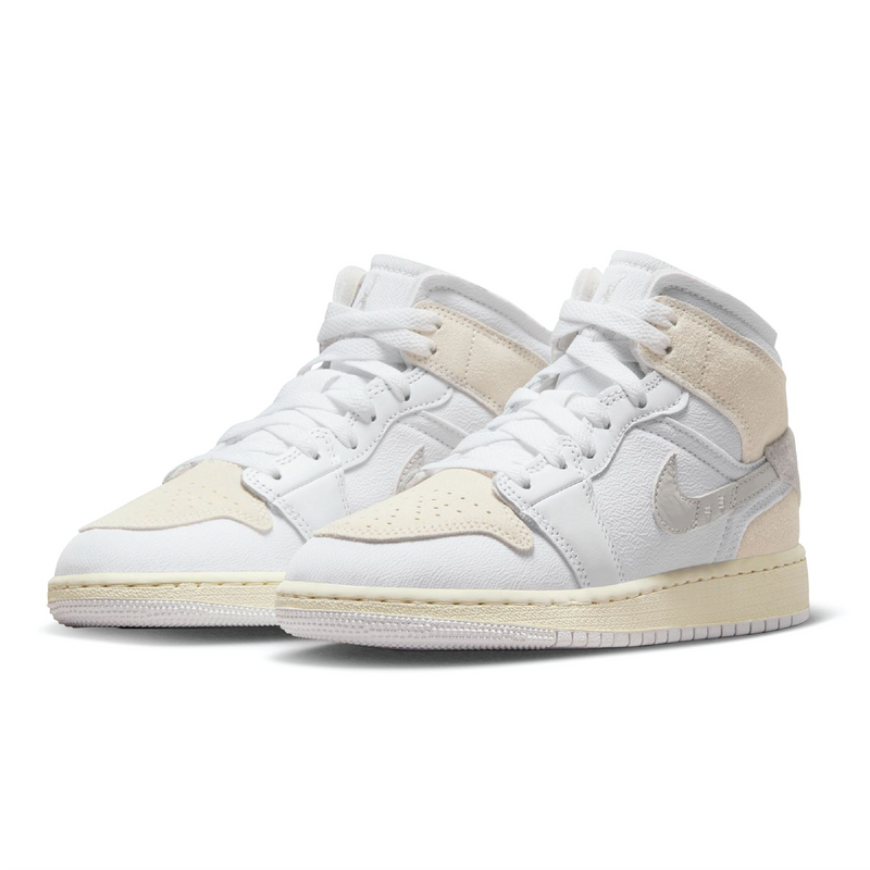 Jordan 1 Mid SE Craft 'Tech Grey' Big Kids' Shoes