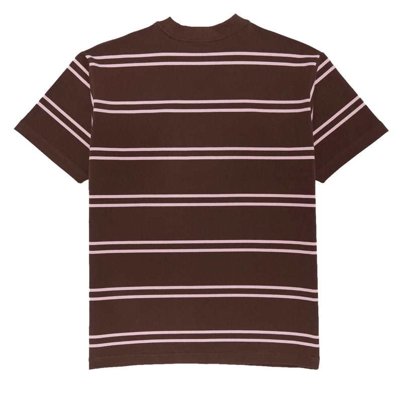 Krooked Eyes Emb Stripe T-Shirt - Brown/Pink/Black/White