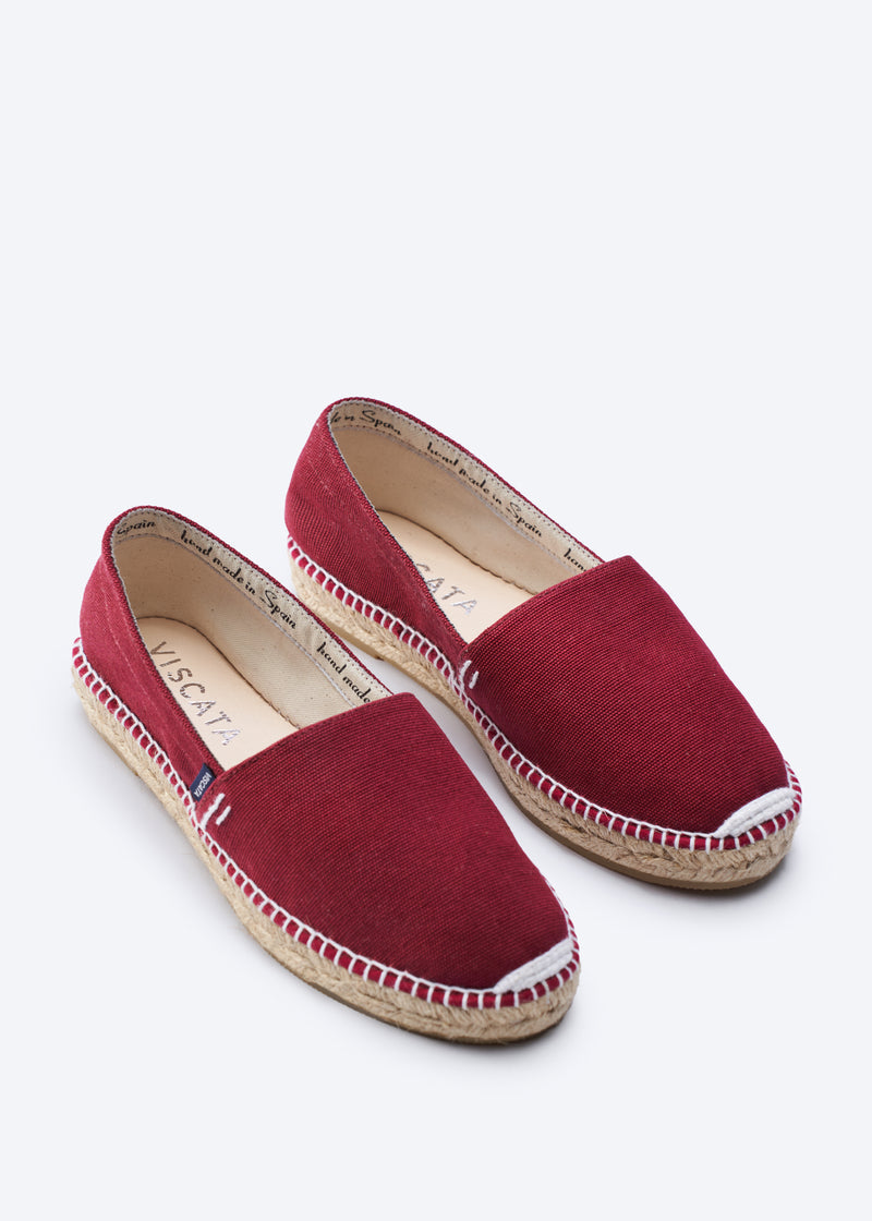 Llafranc Limited Edition Garnet Canvas Slip On Women Closed Toe Espadrille Flats