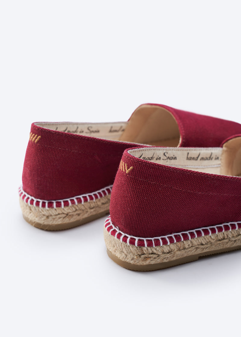 Llafranc Limited Edition Garnet Canvas Slip On Women Espadrille Flats Back Detail