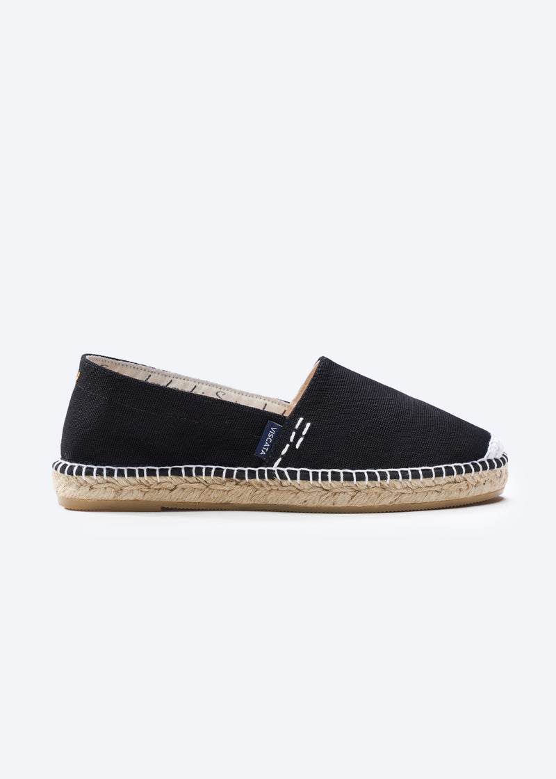 Llafranc Black Canvas Slip On Women Espadrille Flat