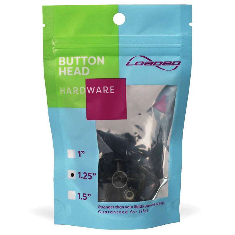 Loaded Button Head Hardware - Black - 1.25"