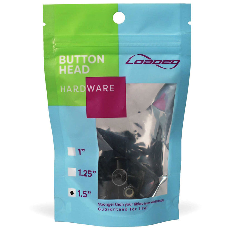 Loaded Button Head Hardware - Black - 1.50"