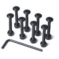 Loaded Button Head Hardware - Black - 1"