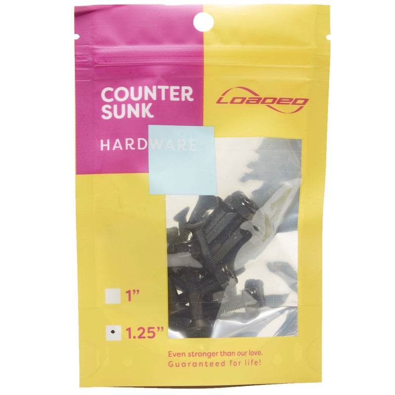 Loaded Countersunk Hardware - Black - 1.25"