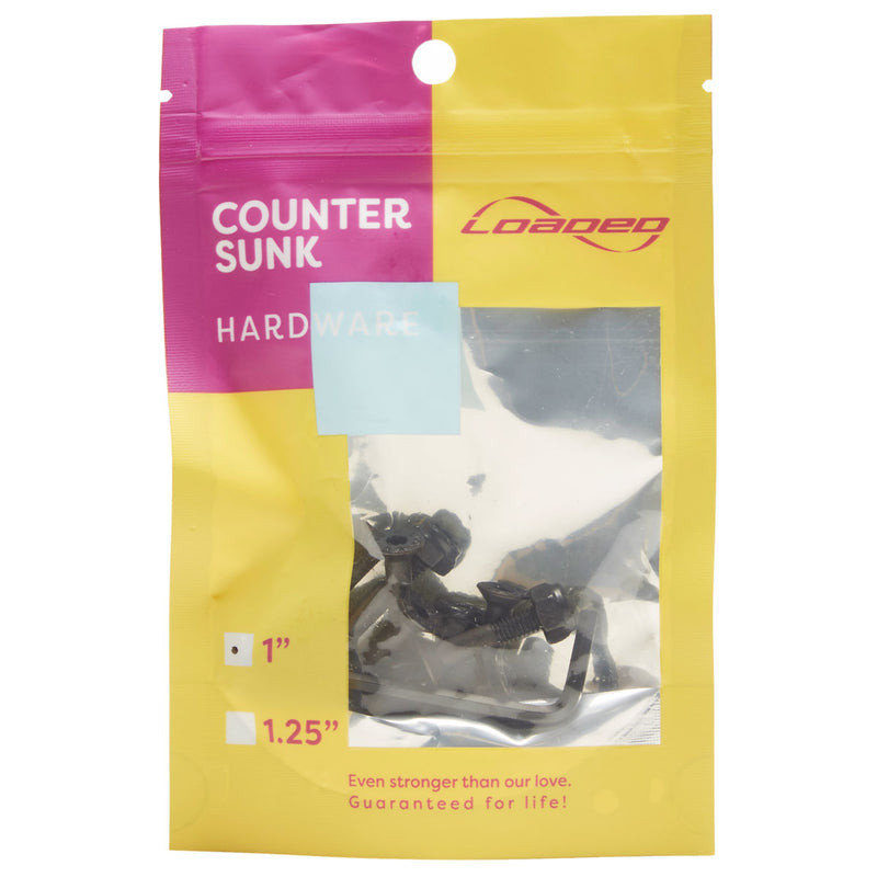 Loaded Countersunk Hardware - Black - 1"