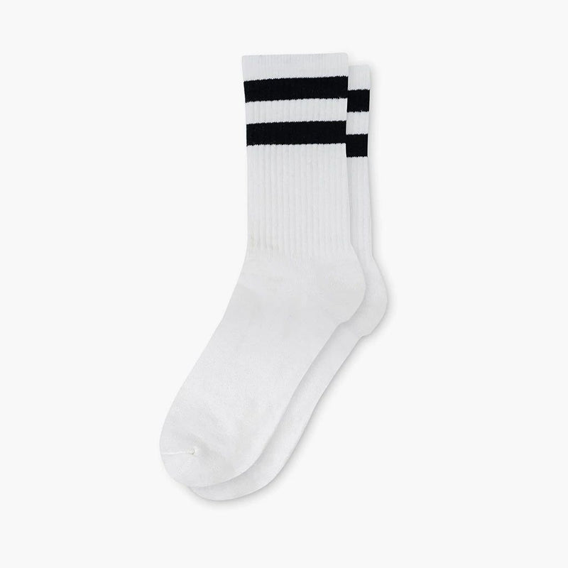 Men's Eco-Friendly Crew Socks | White + Black