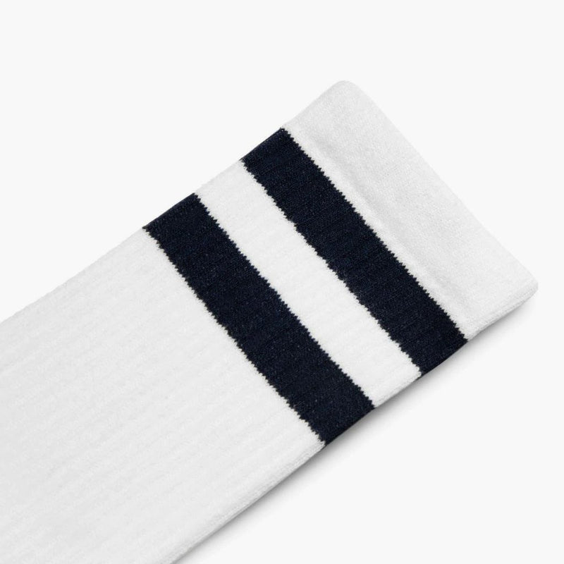 Men's Eco-Friendly Crew Socks | White + Navy