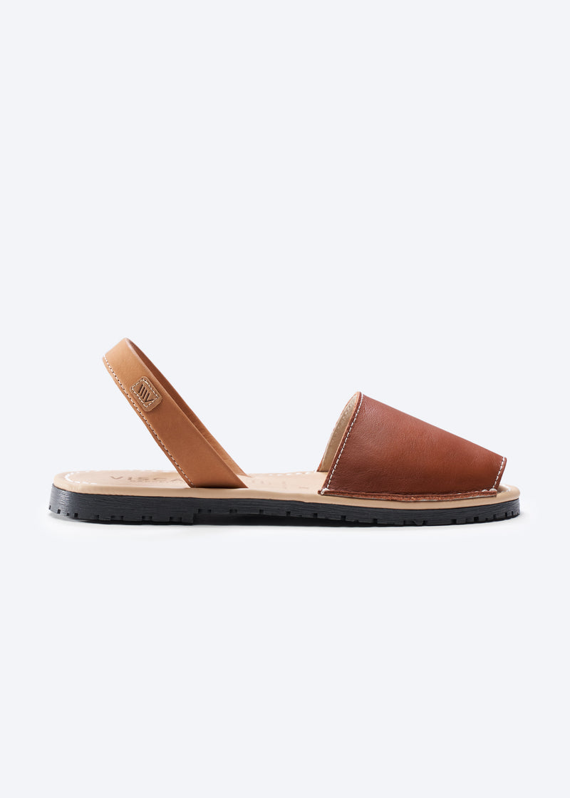 Menorquina Limited Edition Sahara Brown Leather Slip On Women Avarcas