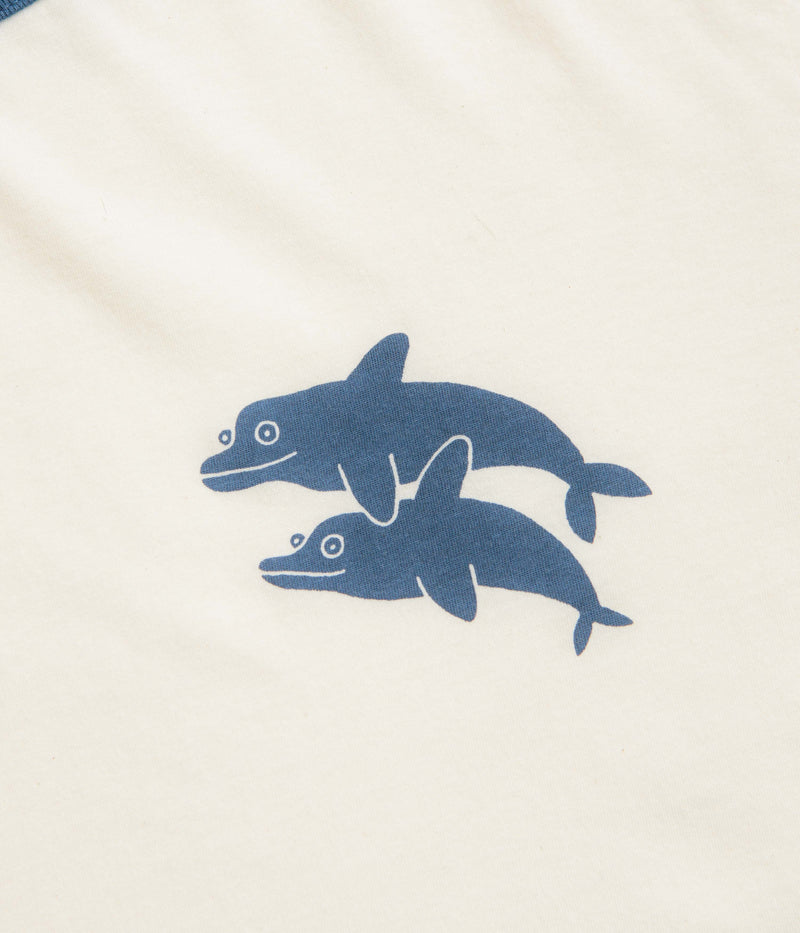 Mollusk Dolphins Ringer T-Shirt in Natural and Navy
