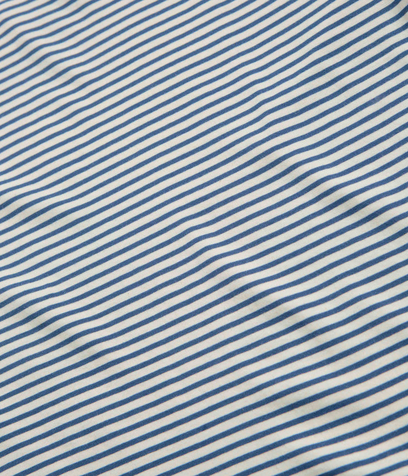 Mollusk Striped Heavy T-Shirt in Natural and Indigo