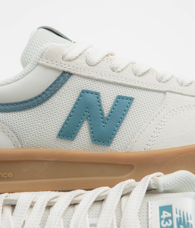 New Balance Numeric 430 Shoes in Sea Salt and Green