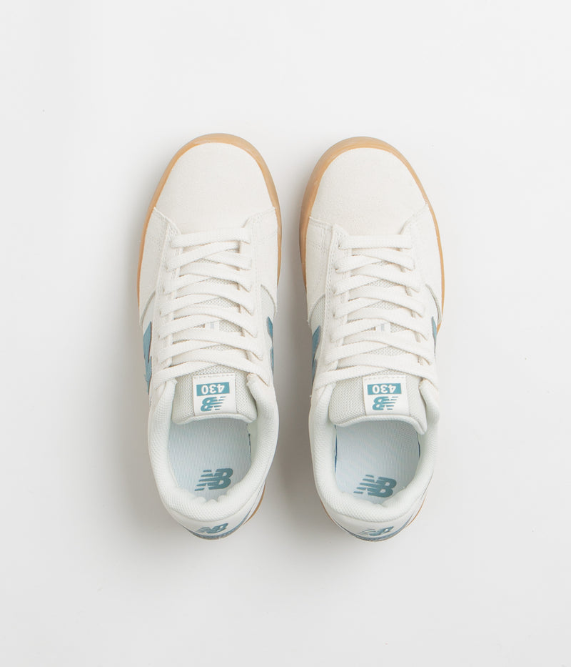 New Balance Numeric 430 Shoes in Sea Salt and Green
