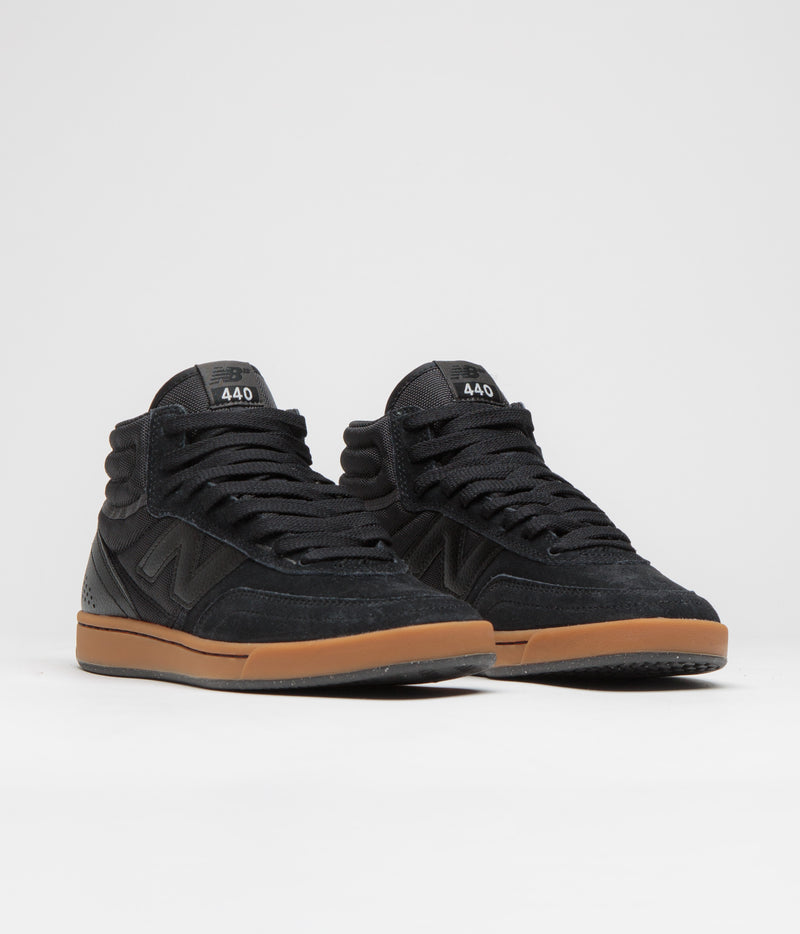 New Balance Numeric 440 Hi Shoes in Black and Black / Gum