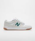 New Balance Numeric 480 Shoes in Sea Salt and White