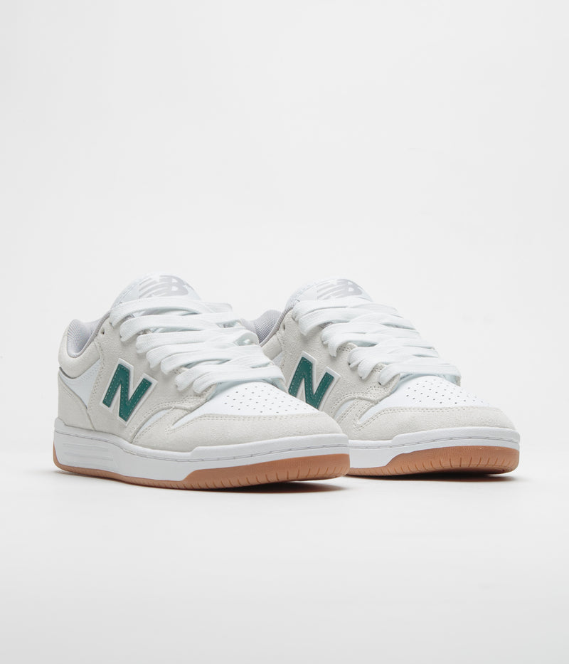 New Balance Numeric 480 Shoes in Sea Salt and White