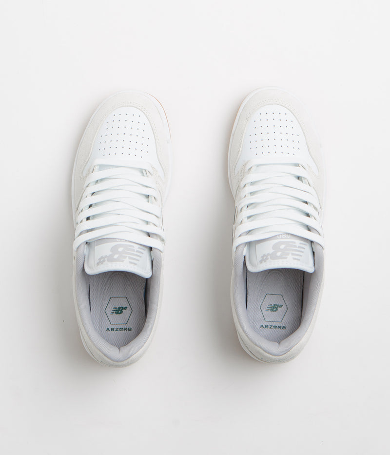 New Balance Numeric 480 Shoes in Sea Salt and White