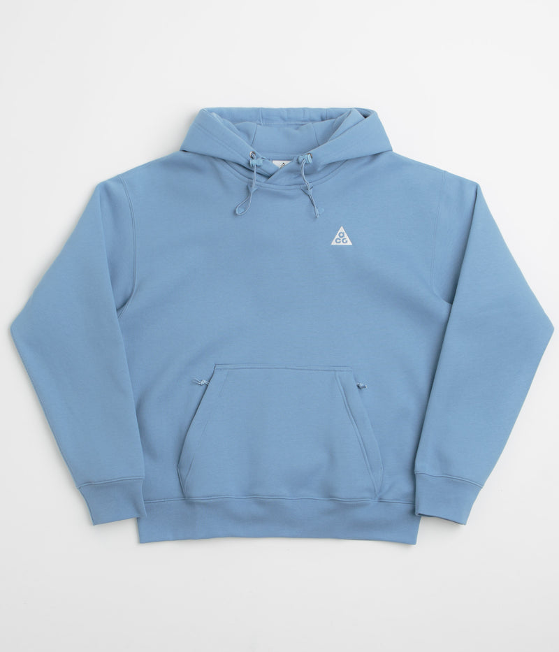 Nike ACG Tuff Fleece Triangle Hoodie in Work Blue and Sea Glass / Summit White
