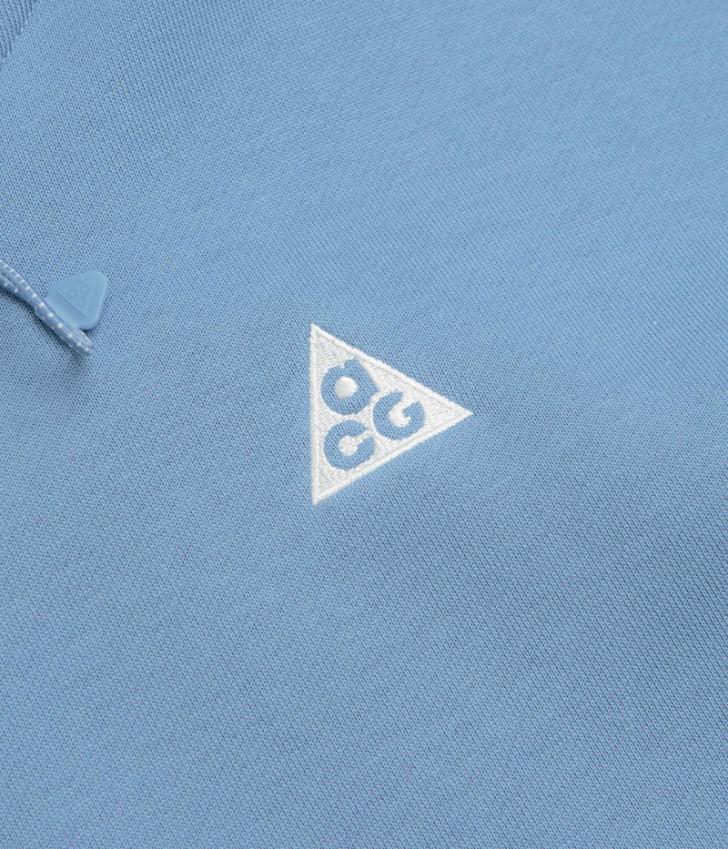 Nike ACG Tuff Fleece Triangle Hoodie in Work Blue and Sea Glass / Summit White