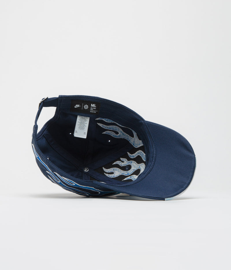 Nike Club Flame Cap in Midnight Navy