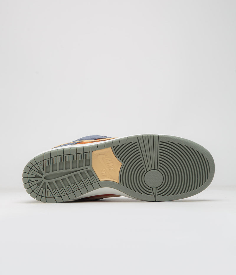 Nike SB Dunk Low Pro Shoes in Light Carbon and Sesame and Monarch